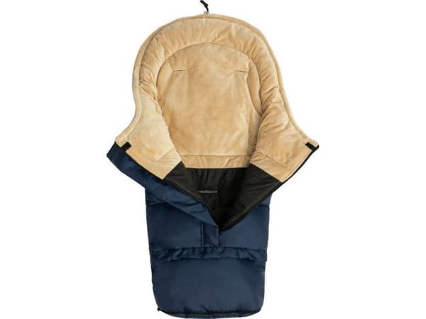 COMBI 3in1 MINKY FOOTMUFF - NAVY/BEIGE