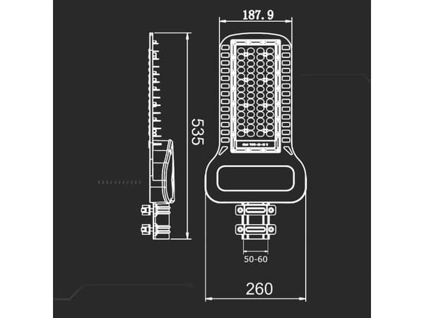 V-TAC LED-gatelysarmatur V-TAC SAMSUNG CHIP 100W Linser 110° 135lm/W VT-104ST 4000K 13500lm 5 års garanti
