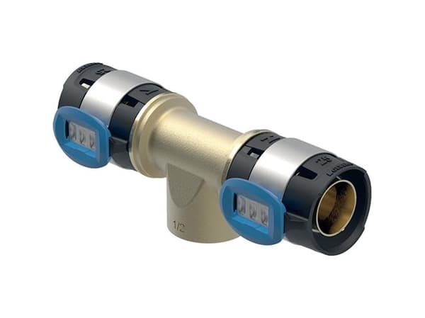 Geberit FlowFit T-stykke med indvendigt gevind: CuSn4Zn2PS, d=40mm, Rp=3/4", d1=40mm