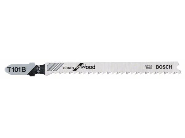 Bosch clean for Wood T 101 B - Sagblad - for plast, kartong, kryssfinér, fiberplate, bløtt tre, epoksy - 25 deler - T-skaft - lengde: 100 mm
