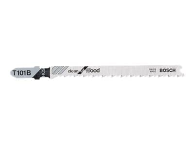 Bosch clean for Wood T 101 B - Sagblad - for plast, kartong, kryssfinér, fiberplate, bløtt tre, epoksy - 25 deler - T-skaft - lengde: 100 mm