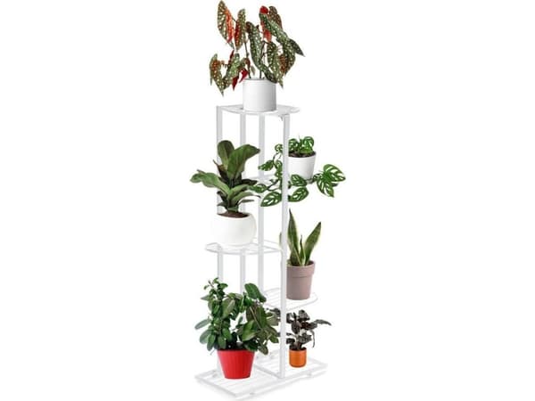 Strado Metal blomsterstativ for 6 blomsterpotter 97x43x22cm (Hvit) universal