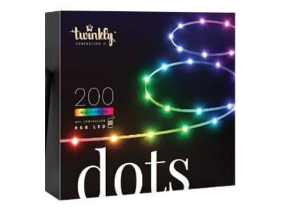 Twinkly Dots - Stränglampor - LED - klass G - RGB-lampa - svart