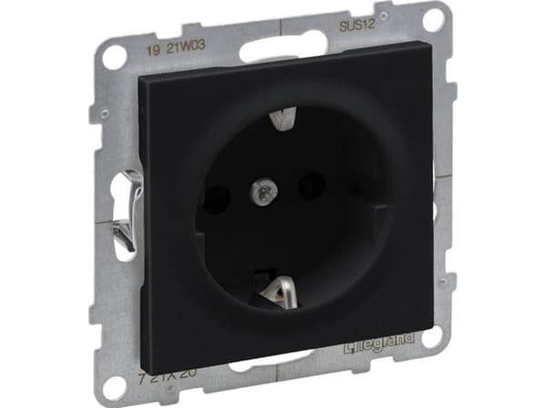 Legrand Socket Auto Terminals Shuttered Black