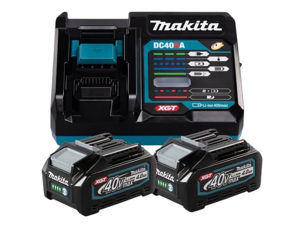 Makita XGT DC40RA - Akkulaturi + akku 2 x - Li-Ion - 4 Ah - 1 x akkujen laturi