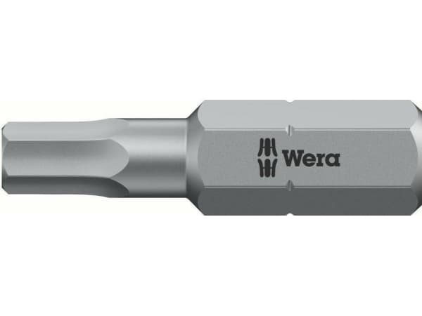 Wera 840/1 Z Bits, 1 styck, Insex (metriska enheter), 2.5 mm, 25 mm, 25,4 / 4 mm (1 / 4"), Hexagonal