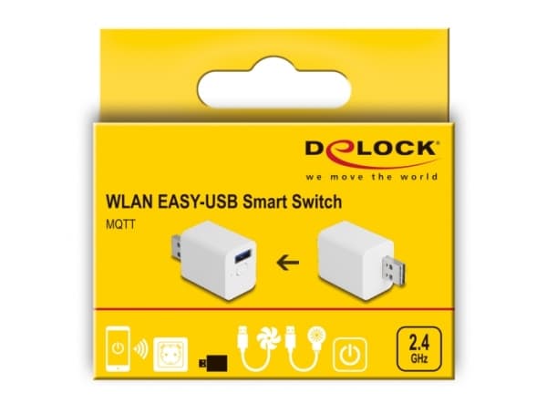 Delock - Smartsvitsj - WLAN, EASY-USB, MQTT - trådløs - 802.11b/g/n - 2.4 Ghz - hvit