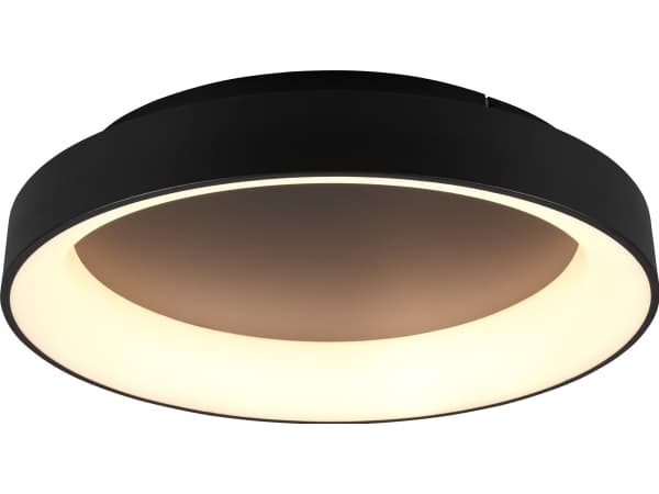 Trio Girona LED-taklampe, 60 cm, svart, 5600 lm, nyanser av hvitt lys