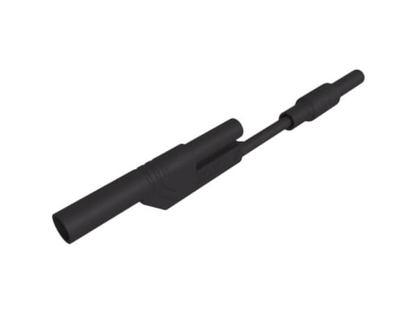 SKS Hirschmann MAL 2800 S schwarz Turvatestausjohto [4mm turvaliitin - 4mm turvaliitin] 8 cm Musta 1 kpl 1 kpl