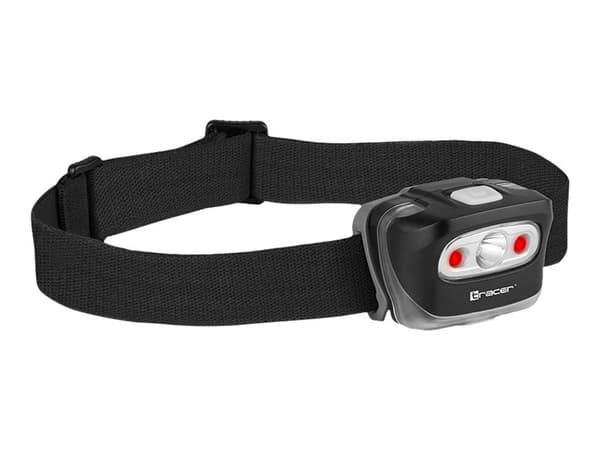 Tracer TRAOSW47013, Headband flashlight, Black, Buttons, IPX4, LED, 3 lamp(s)