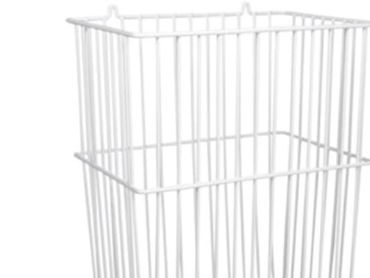 Trådhylla vit för avfall - 40x34x23CM, förberedd för väggmontering, med krok för upphängning