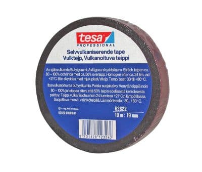 tesa tætningstape 10mx19mm - PRO 62822, Selvvulkaniserende tape af butylgummi, sort