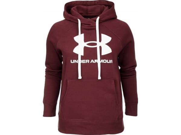 Under Armour Women's Rival Fleece Logo Hoodie Burgundy 1356318 690