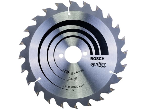 Bosch RUNDSAVKLINGE OPTILINE 190X2,6X30MM 24T