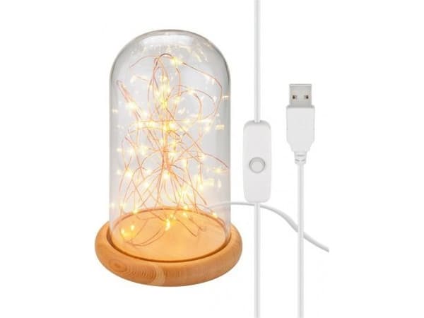 Goobay 60340, Ljusdekoration, figur, Beige, Transparent, Vit, Koppar, Glas, Plast, Trä, IP20, Vit, 50 lampor