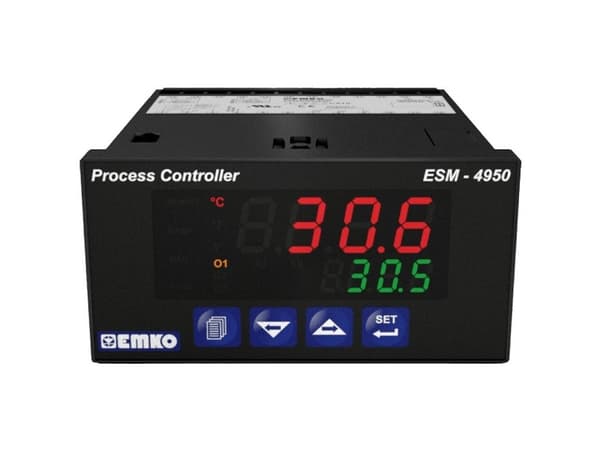 Emko ESM-4950 2-piste-, P-, PI-, PD-, PID-, PID-yleissäädin Pt100 -200 - +1700 °C Rele 5 A (L x S x K) 86,5 x 48 x 96 mm