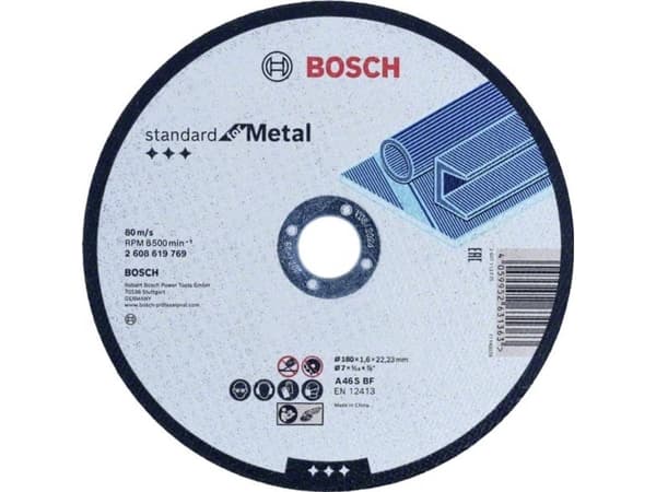 Bosch tilbehør Standard for metall 2608619768 kutteskive rett 180 mm 1 - Kutteskiven Standard for metall kutter pålitelig i metall. Aluminiumoksidski