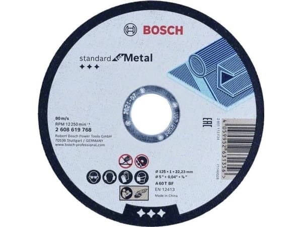 Bosch tilbehør Standard for metall 2608619768 kutteskive rett 180 mm 1 - Kutteskiven Standard for metall kutter pålitelig i metall. Aluminiumoksidski