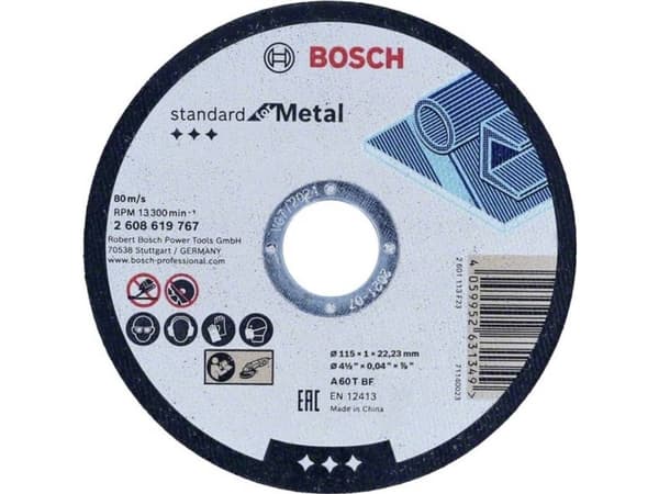 Bosch tilbehør standard for metall 2608619767 kutteskive rett 125 mm 1 - Kutteskiven Standard for metall kutter pålitelig i metall. Aluminiumoksidski