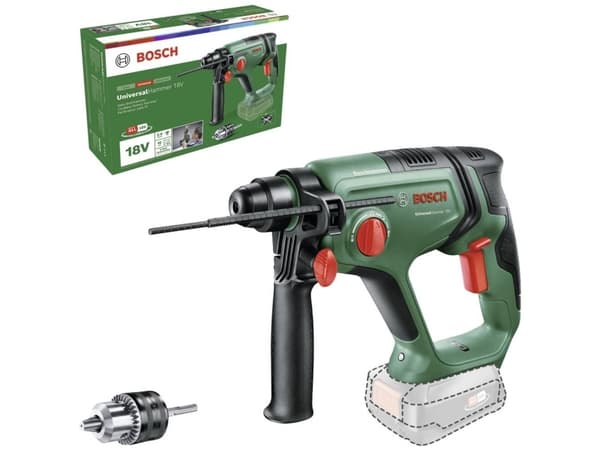 Bosch UniversalHammer 18V - Roterende hammer - trådløs - SDS-plus - 2 joule - uten batteri, ingen lader - 18 V - SOLO