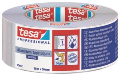 tesa alumiiniteippi 50mx50mm - PRO 63652, bl.a. t/tætning af isoleringsmat. &amp; rør