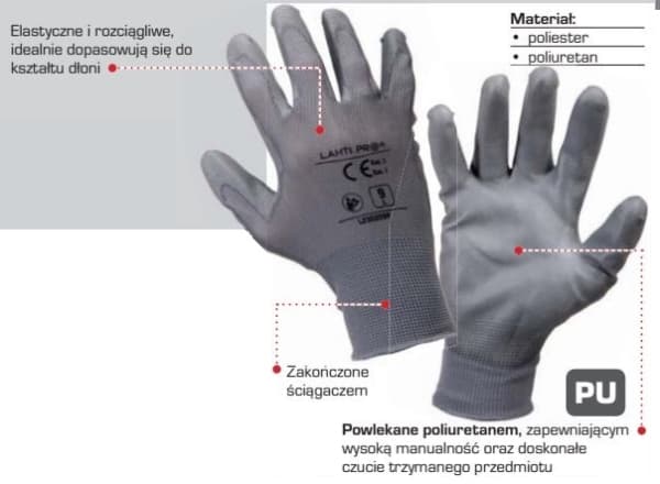 Lahti Pro belagda arbetshandskar storlek 9" (L230209K)