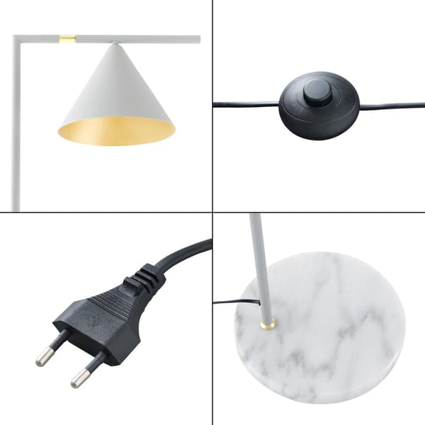 Golvlampa Leicester 160 cm metall marmor vit [lux.pro]