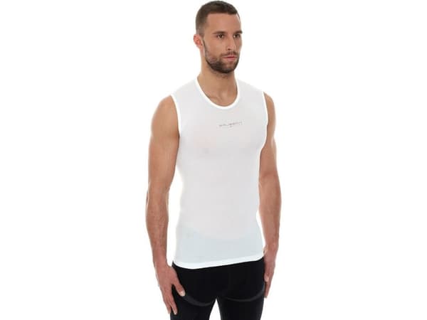 Brubeck Koszulka męska base layer bez rękawów biała r. S (SL10100)