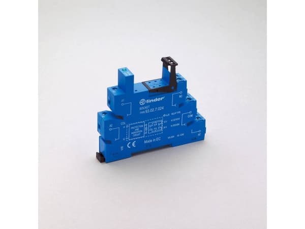 Finder Socket for 41.52/41.61/41.81 series relays 6-24V AC/DC, screw terminals, DIN rail mounting (93.02.0.024)