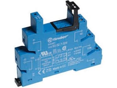 Finder Socket for 41.52/41.61/41.81 series relays 6-24V AC/DC, screw terminals, DIN rail mounting (93.02.0.024)