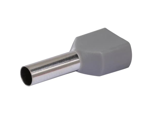 Quadrios 22C438 Tvillingekabelsko 4 mm² Delvist isoleret Grå 1 Set