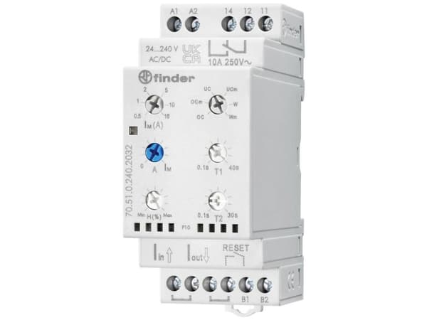 Övervakningsreläer 24, 24 - 240, 240 V/DC, V/AC 1 x växelkontakt Finder 70.51.0.240.2032 1 st