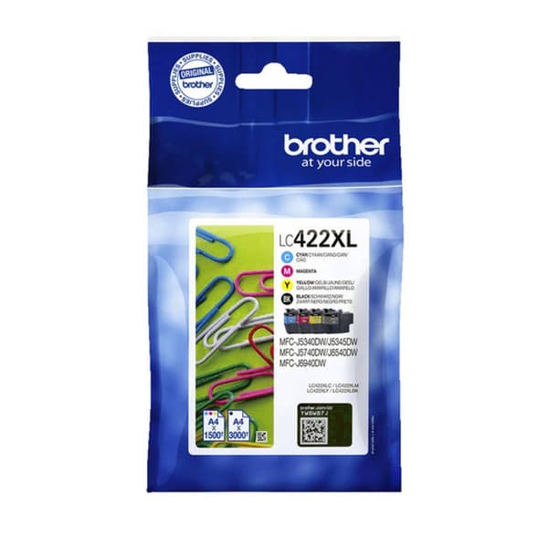 Brother Bläck LC-422XLVAL Original Kombi-pack Svart, Cyan, Magenta, Gul LC422XLVAL
