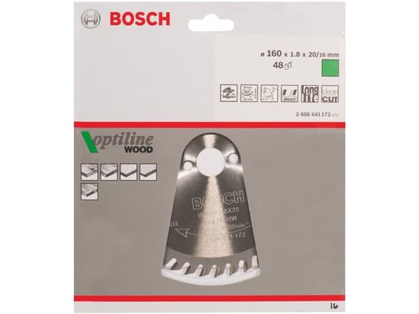 Bosch RUNDSAVKL OPTILINE Ø160X1,8X20/16MM 48T