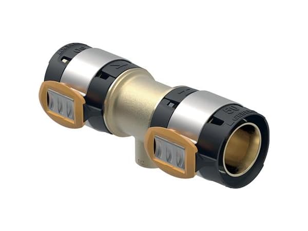 Geberit FlowFit T-stykke med indvendigt gevind: Materiale=Blyfri rødgods (CuSn4Zn2PS), d=63mm, Rp=1?, d1=63mm
