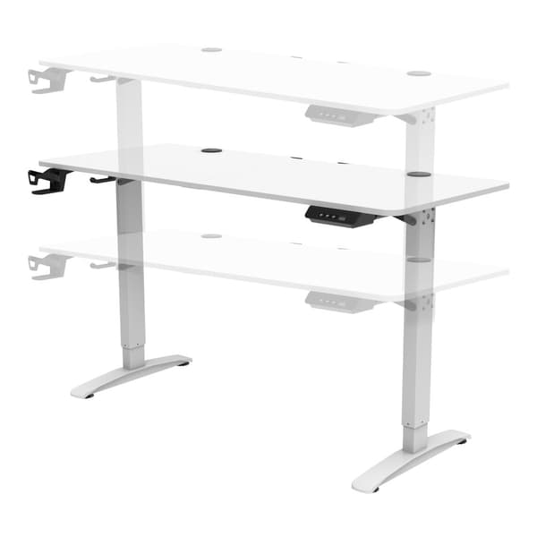 Höj och sänkbart skrivbord Salinas 140x60x73/118 cm vit svart [pro.tec]