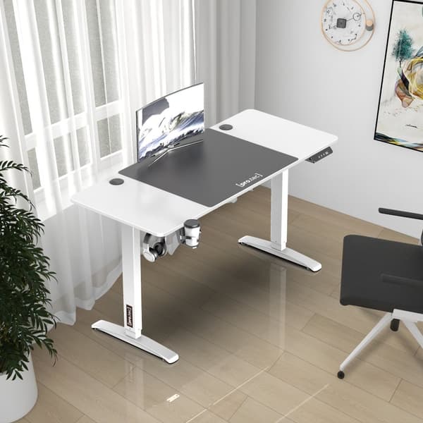 Höj och sänkbart skrivbord Salinas 140x60x73/118 cm vit svart [pro.tec]