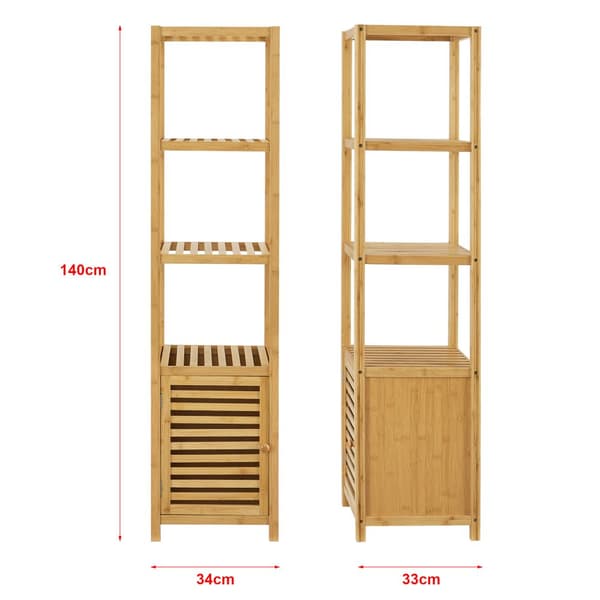 Badrumshylla Liminka 140x34x33 cm bambu [en.casa]