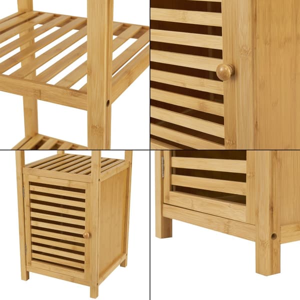 Badrumshylla Liminka 140x34x33 cm bambu [en.casa]