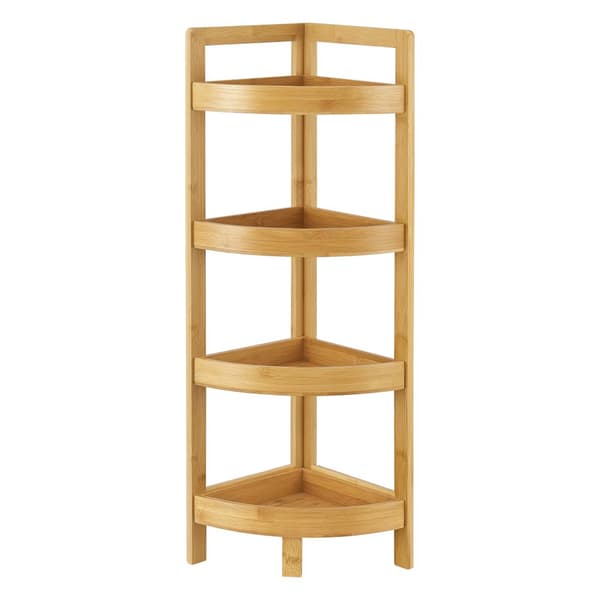 Hörnhylla Lestijärvi badrumshylla 80x23x23 cm bambu [en.casa]