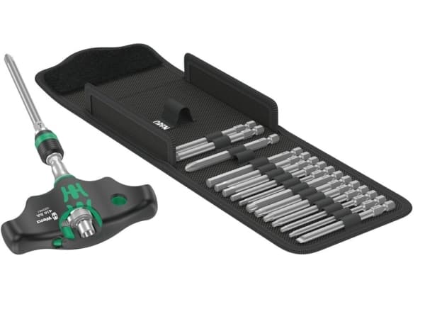 Wera Kraftform Kompakt 400 RA Imperial Set 1 - Skralleskrutrekker med bitsett - 17 deler - inn boks