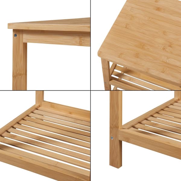 Sidobord Ikerasak sängbord hylla 60x40x40 cm bambu [en.casa]