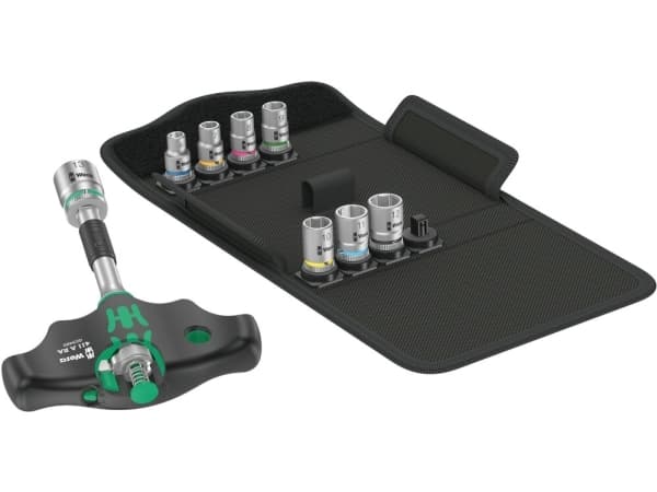 Wera 05023470001, 9 kpl, Musta, Vihreä, Terästä, Musta, Vihreä, 1/4", 452 g, 15,5 cm