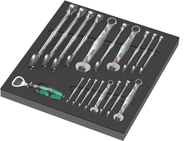 Wera 05150121001, 6,7,8,9,10,11,12,13,14,15,16,17,18,19,20,21,22,24 mm, Svart, Rostfritt stål, 344 mm, 392 mm, 30 mm, 19 styck
