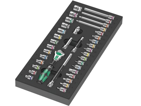 Wera 05150110001, 37 styck, Svart, Grön, Stål, Svart, Grön, 1,24 kg, 40,5 cm, 18,5 cm