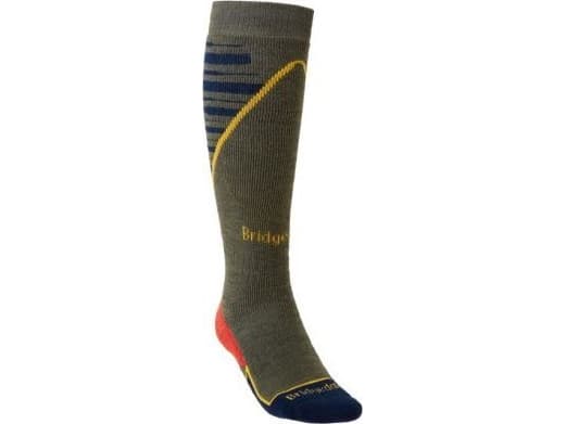 Bridgedale Ski Midweight+ Merino oliv/marockfärgade skidstrumpor 44-47