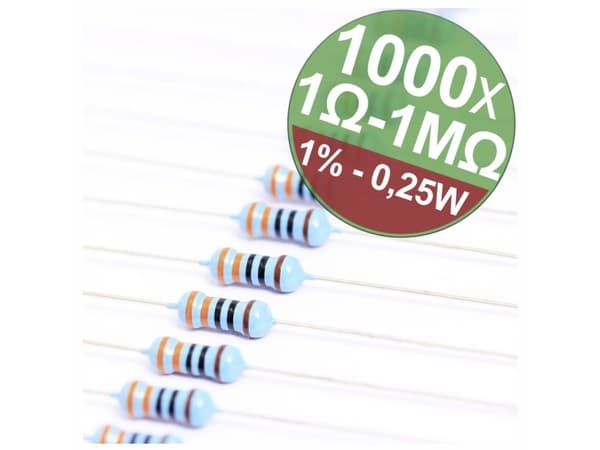 Quadrios 22P037 22P037 Metallivastussarja aksiaalilangalla 0,25 W 1 % 1 sarja 1 sarja