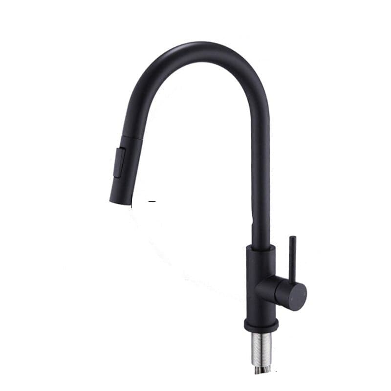 Smart Touch Crane med utdragbara utgifter - Kökskran med handdusch - Kökskran med sprayhuvud - Touch Sensor Mixing Tap - Svart