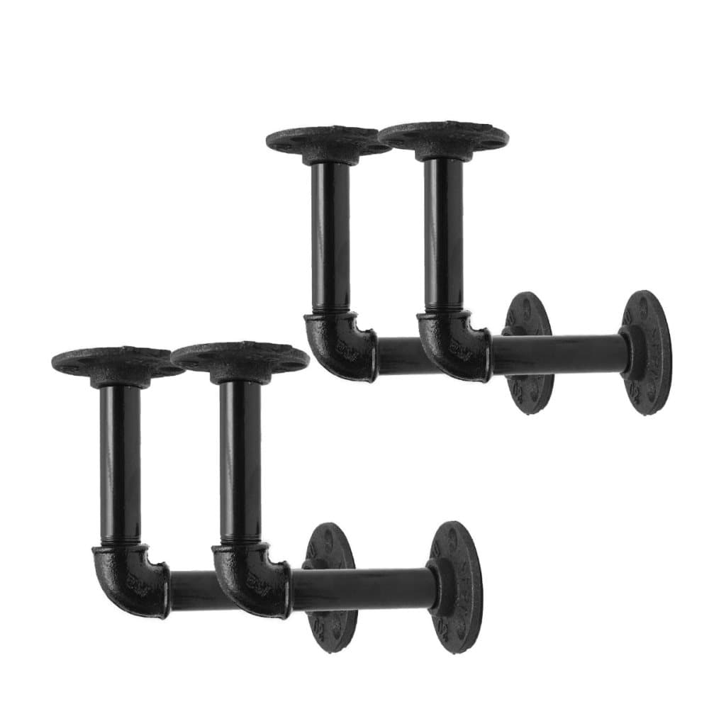 4 stycken 12x12cm PIJP Plank Backing Iron Industrial Pipe Plank Beugel monteringsfäste Holder Lagrings Holder Rekken Home