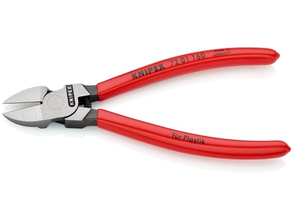 Knipex 72 01 160, Avbitartång, Kromvanadinstål, Plast, Röd, 160 mm, 164 g
